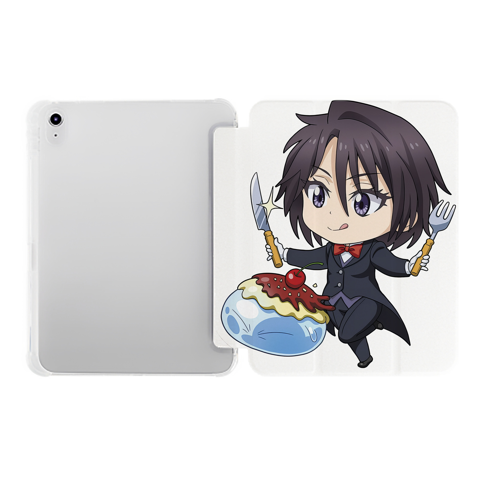 （画像用） 転スラ Regarding Reincarnated to Slime IPad ケース ペン収納付き 三つ折りスタンド PUレザー×シリコン 対応機種9.5/10.5/10.9インチ